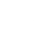 Weißes abstraktes Logo auf schwarzem Hintergrund mit ineinander verschlungenen Linien.